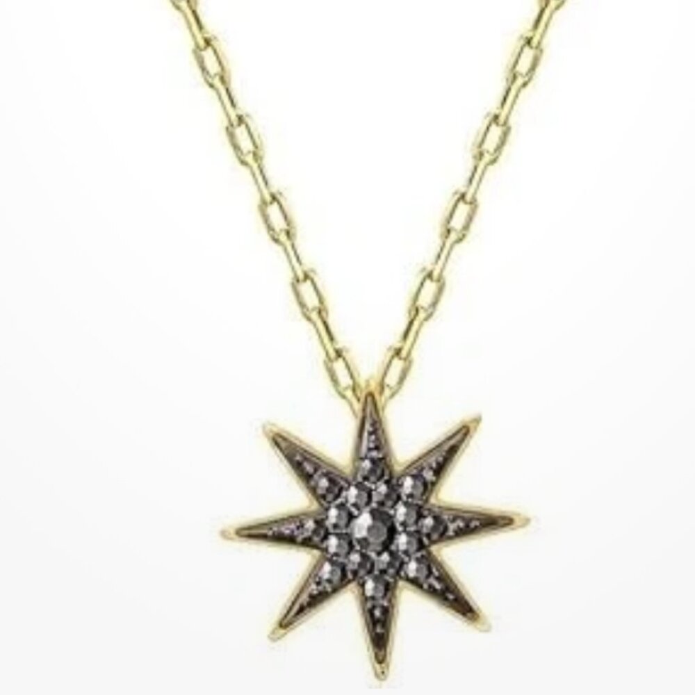 Swarovski Gold & Hemotite Firwork Pendant Charm BNIB Super Holiday Gift 5218397